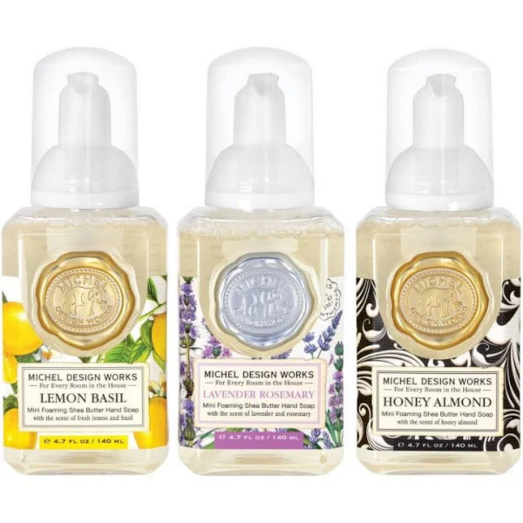 Michel Design Works : Mini Foaming Hand Soap - Lemon Basil/Lavender Rosemary/Honey Almond