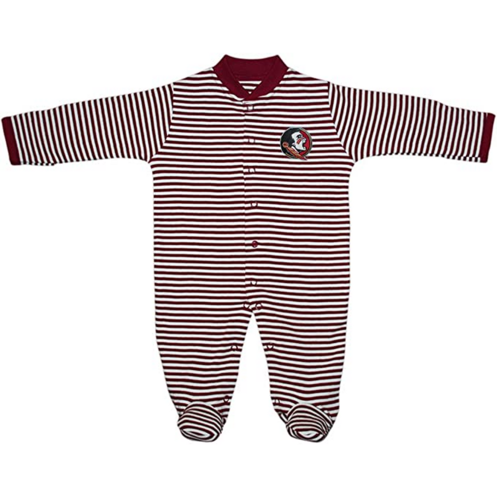 Creative Knitwear - Florida State Seminoles - Striped Footed Baby Romper