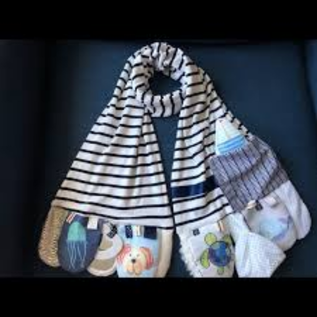 Demdaco - Mommy & Me Activity Scarf - Blue & White