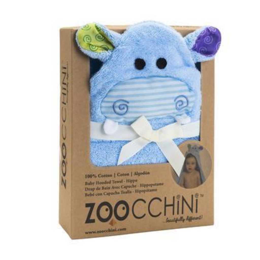 Hooded Baby Towel- Hippo